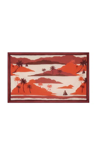 Johanna Ortiz Sailing Landscapes Cotton Pareo In Red