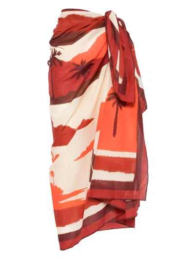 Johanna Ortiz Sailing Landscapes Pareo In Rot