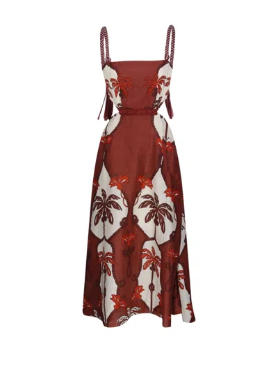 Johanna Ortiz Sailors Prayer Ankle Dress In Brown