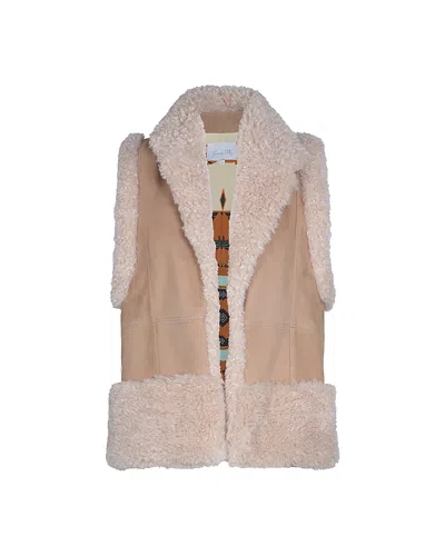 Johanna Ortiz Salty Airy Shearling Vest In Neutral