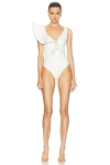 Johanna Ortiz Ruffled Swimsuit In Ecru