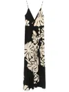 Johanna Ortiz Santa Cruz Wrap-effect Gathered Floral-print Silk Maxi Dress In Black