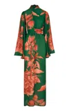 Johanna Ortiz Santa Maria Twisted Silk Maxi Dress In Green