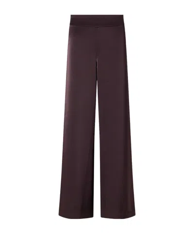 Johanna Ortiz Dark Petals Satin Wide-leg Pants In Brown