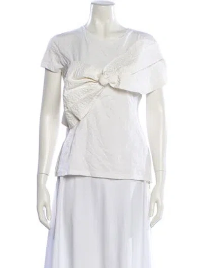 Pre-owned Johanna Ortiz Scoop Neck Short Sleeve Top In White