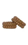 Johanna Ortiz Sculptural Monument Leather Bangle Set In Brown