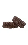 Johanna Ortiz Sculptural Monument Leather Bangle Set In Brown