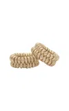Johanna Ortiz Sculptural Monument Leather Bangle Set In Gold