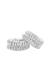 Johanna Ortiz Sculptural Monument Leather Bangle Set In Silver