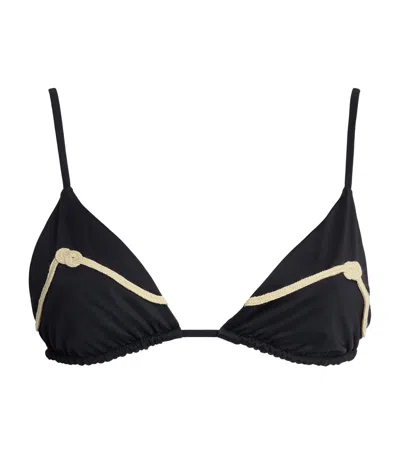 Johanna Ortiz Sea Cloud Bikini Top In Black