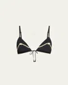 Johanna Ortiz Sea Cloud Triangle Bikini Top In Black