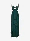 Johanna Ortiz Suspender Dress In Dark Green