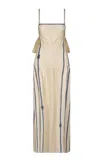 Johanna Ortiz Sea Sailing Tasseled Linen Maxi Dress In Neutral