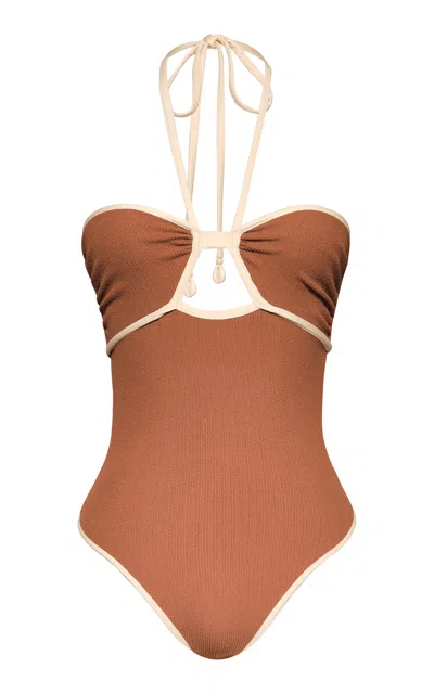 Johanna Ortiz Sea Salt Halter One-piece Swimsuit
