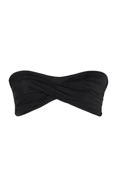 Johanna Ortiz Sea Sprite Bandeau Bikini Top In Black