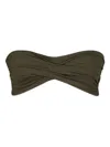 Johanna Ortiz Sea Sprite Gathered-bandeau Bikini Top In Green