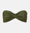Johanna Ortiz Sea Sprite Gathered Bandeau Bikini Top In Grün