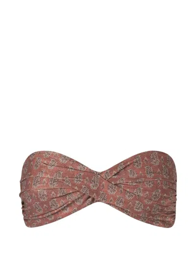 Johanna Ortiz Sea Sprite Paisley-print Bikini Top In Brown