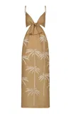 Johanna Ortiz Sea Swirl Embroidered Cotton-blend Maxi Dress In Nude