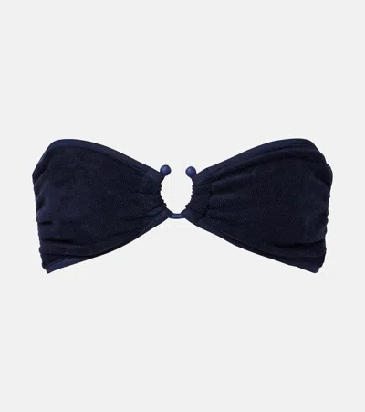 Johanna Ortiz Seawaters Bandeau Bikini Top In Blue
