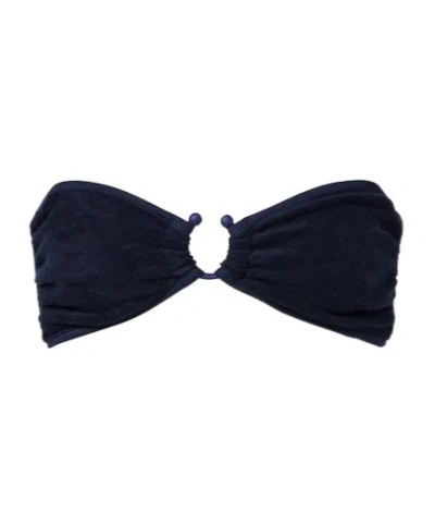 Johanna Ortiz Terry Navy Seawaters Bikini Top Navy In Blue