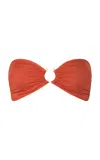 Johanna Ortiz Seawaters Strapless Bikini Top In Red