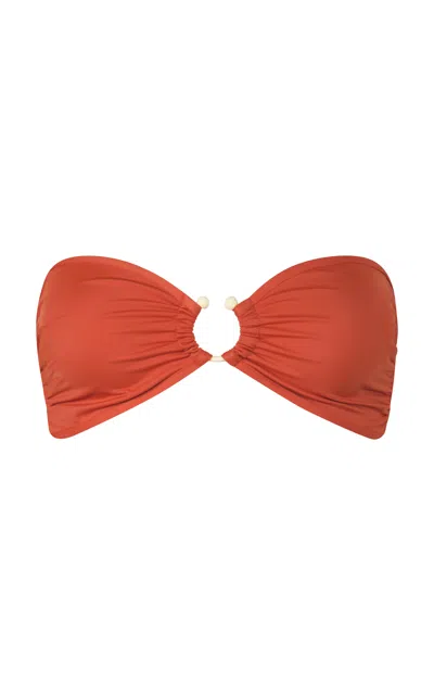 Johanna Ortiz Seawaters Strapless Bikini Top In Red