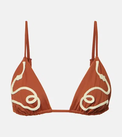 Johanna Ortiz Second Nature Bikini Top In Brown