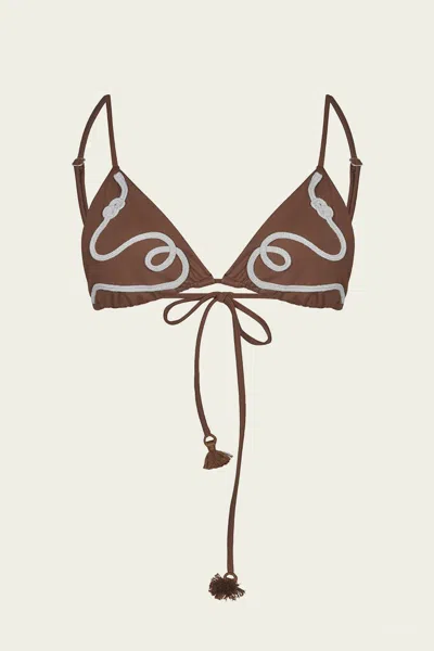 JOHANNA ORTIZ SECOND NATURE BIKINI TOP IN TERRACOTA
