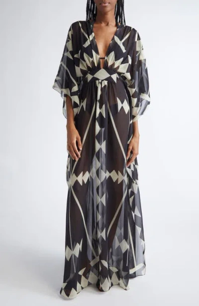 JOHANNA ORTIZ JOHANNA ORTIZ SECRET GARDEN GEORGETTE CAFTAN DRESS