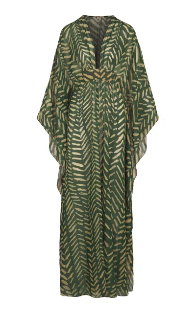 Johanna Ortiz Secret Garden Printed Maxi Dress In Green