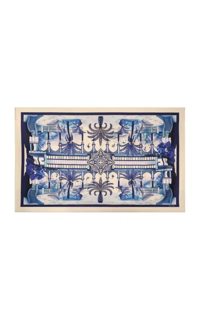 Johanna Ortiz Secretos Del Haren Silk Shawl In Blue