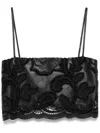 Johanna Ortiz Seduccion Lunar Embroidered Eyelet Faux Leather Crop Camisole In Black