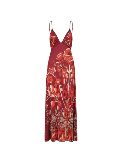 Johanna Ortiz Sendero De Astromelias Floral-print Stretch-jersey Maxi Dress In Red