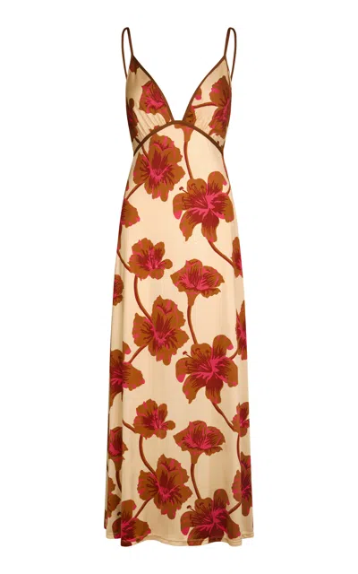 Johanna Ortiz Sendero De Astromelias Maxi Dress In Multi