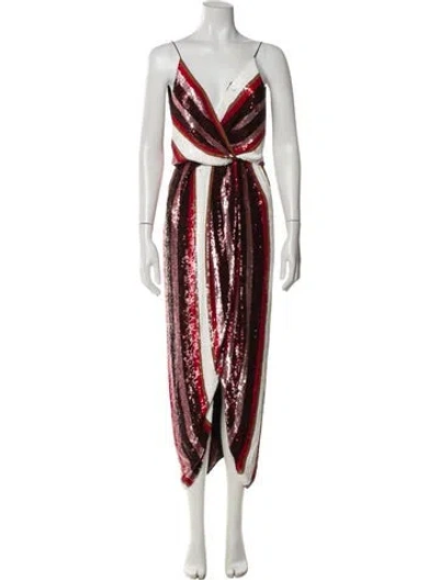 Pre-owned Johanna Ortiz Sequin Long Dress In Pink