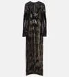 Johanna Ortiz Sequined Silk Gown In Black