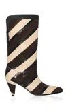 Johanna Ortiz Serpent's Stripes Leather Boots In Multi