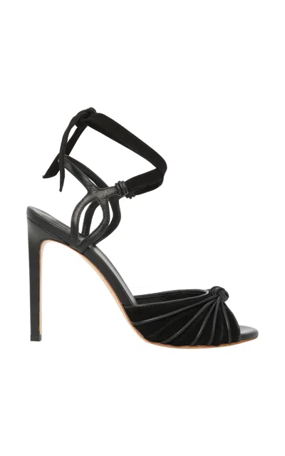 Johanna Ortiz Sevilla Knot Detail Leather Sandals In Black