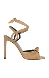 Johanna Ortiz Sevilla Knot Detail Leather Sandals In Gold