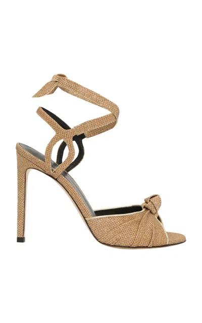 Johanna Ortiz Sevilla Knot Detail Leather Sandals In Gold