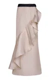Johanna Ortiz Sevillana Maxi Ruffled Silk Taffeta Maxi Skirt In Off-white