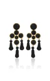 Johanna Ortiz Seville Dance Natural Palm Drop Earrings In Black