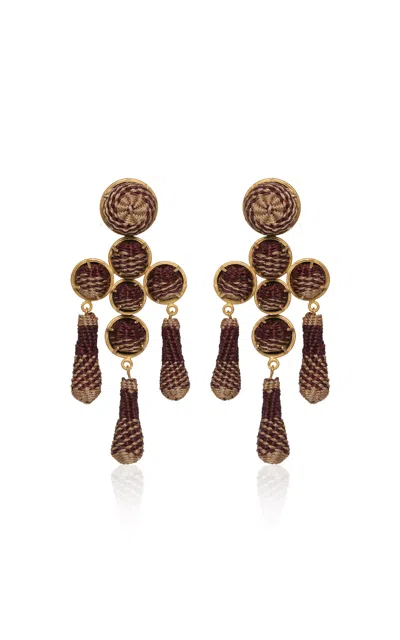 Johanna Ortiz Seville Dance Natural Palm Drop Earrings In Gold