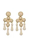 Johanna Ortiz Seville Dance Natural Palm Drop Earrings In White