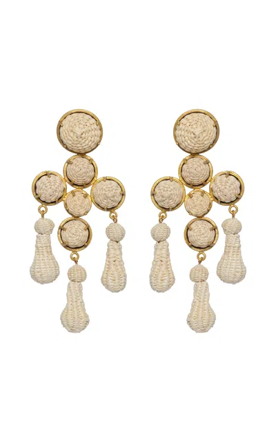 Johanna Ortiz Seville Dance Natural Palm Drop Earrings In White