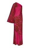 Johanna Ortiz Seville Passion Asymmetric Silk Maxi Dress In Fuchsia