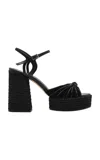 Johanna Ortiz Seville Rhythms Leather And Palm Platform Sandals In Black