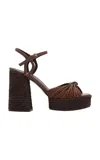 Johanna Ortiz Seville Rhythms Leather And Palm Platform Sandals In Brown