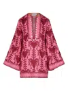 Johanna Ortiz Shell-embellished Printed Tunic Dress In Pink